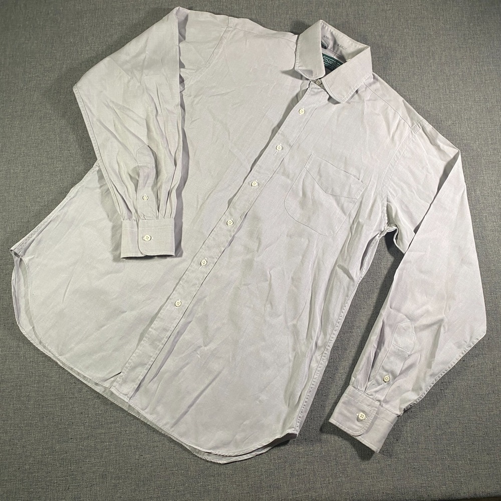 Gitman Bros Pinpoint Oxford Shirt Mens Size 35 Grey Long Sleeve‎